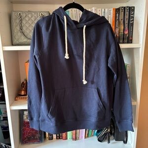 Pact Navy Blue Hooded Sweatshirt With Kangaroo Pocket Size Small Unisex